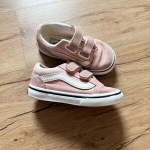 VANS Toddler Pink Velcro Sneakers 6.5 kids